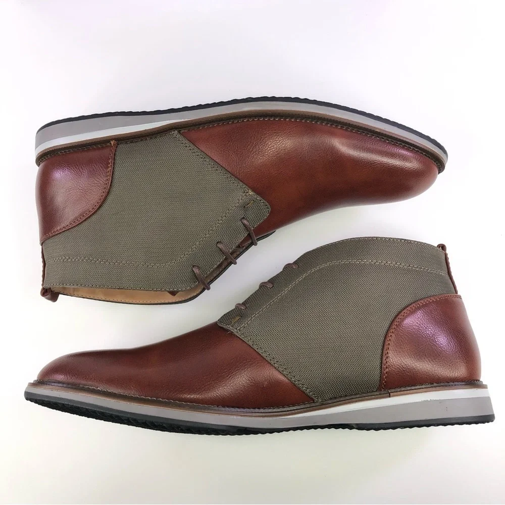 Steve Madden Hinton Men Plain Toe Chukka Boots Size US 9.5 Cognac